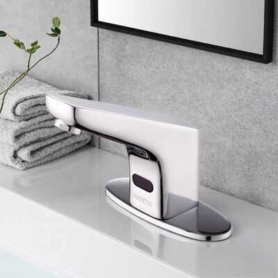 ARROW Brand Modern Electronic Sensor Faucet with Ceramic Valve Core Chrome Plating Deck Mounted for Public Spaces