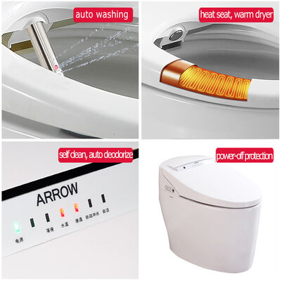 ARROW Brand Ceramic Smart Toilet with Siphon Jet Flushing Self-cleaning Glaze and Buttocks Washing Function