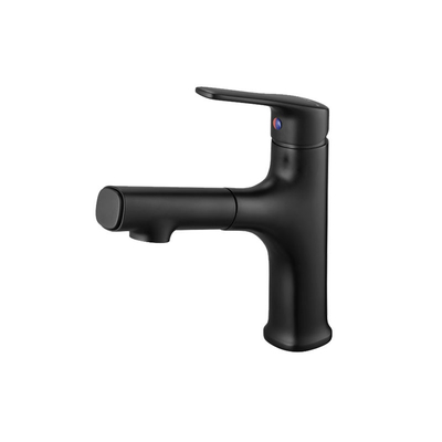 AG4135MB Basin Mixer Faucet , Matte Black Pull Out Spout Faucet